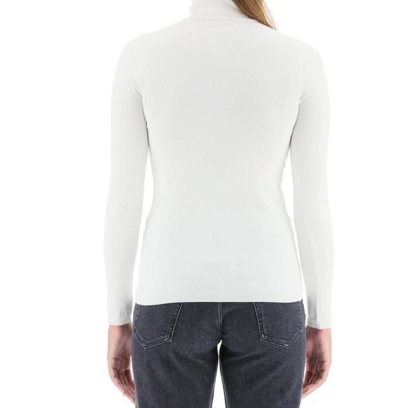 NWT STELLA MCCARTNEY Compact Knit Turtleneck Sweater in Optical White (6) - Picture 12 of 13